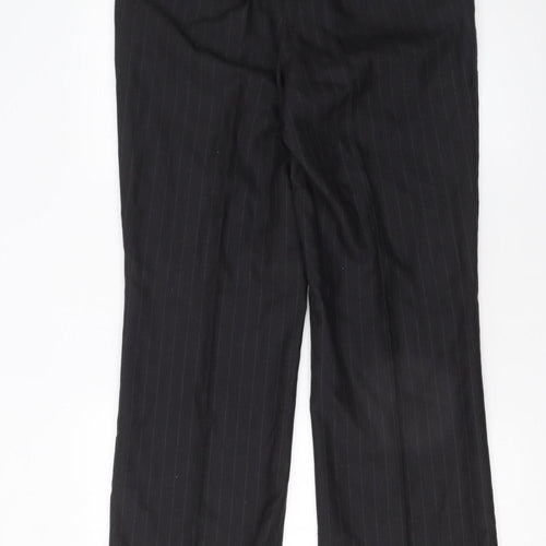 Remus Uomo Men's Black Pinstripe Dress Trousers Size 38 Regular Fit