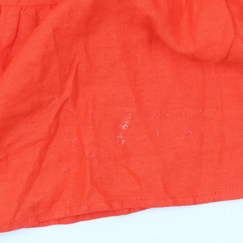 Dunnes Stores Women’s Orange Linen Blend Midi A-Line Dress Size S