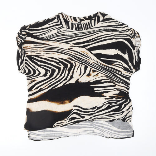 River Island Women's Multicoloured Zebra Print Viscose Blouse Size 8