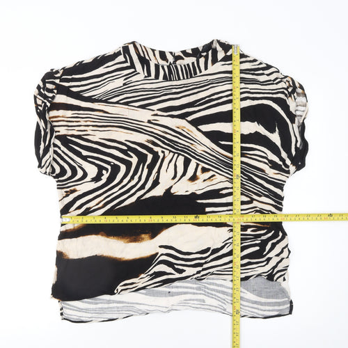 River Island Women's Multicoloured Zebra Print Viscose Blouse Size 8