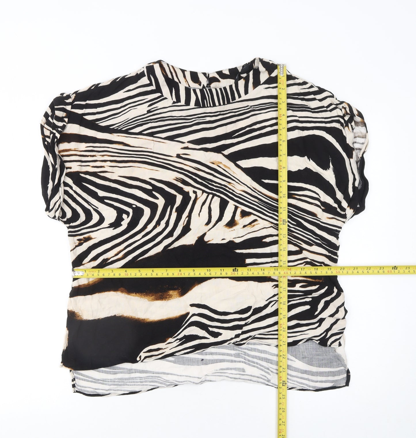 River Island Women's Multicoloured Zebra Print Viscose Blouse Size 8