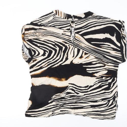 River Island Women's Multicoloured Zebra Print Viscose Blouse Size 8