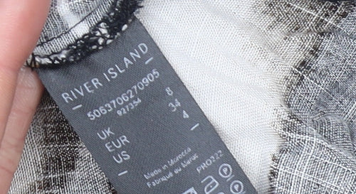 River Island Women's Multicoloured Zebra Print Viscose Blouse Size 8