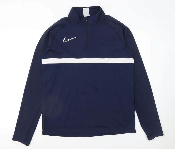 Nike Men's Blue Dri-FIT 1/4 Zip Athletic Sweatshirt Medium