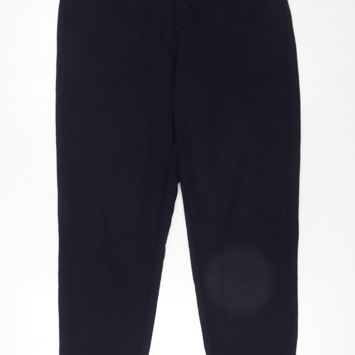 Savida Women’s Navy Cropped Tapered Trousers Size 12