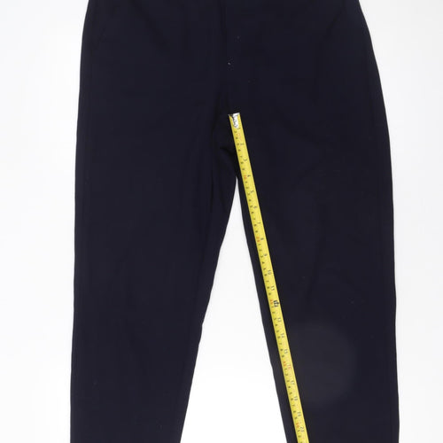Savida Women’s Navy Cropped Tapered Trousers Size 12