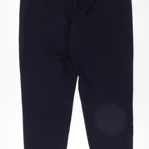 Savida Women’s Navy Cropped Tapered Trousers Size 12