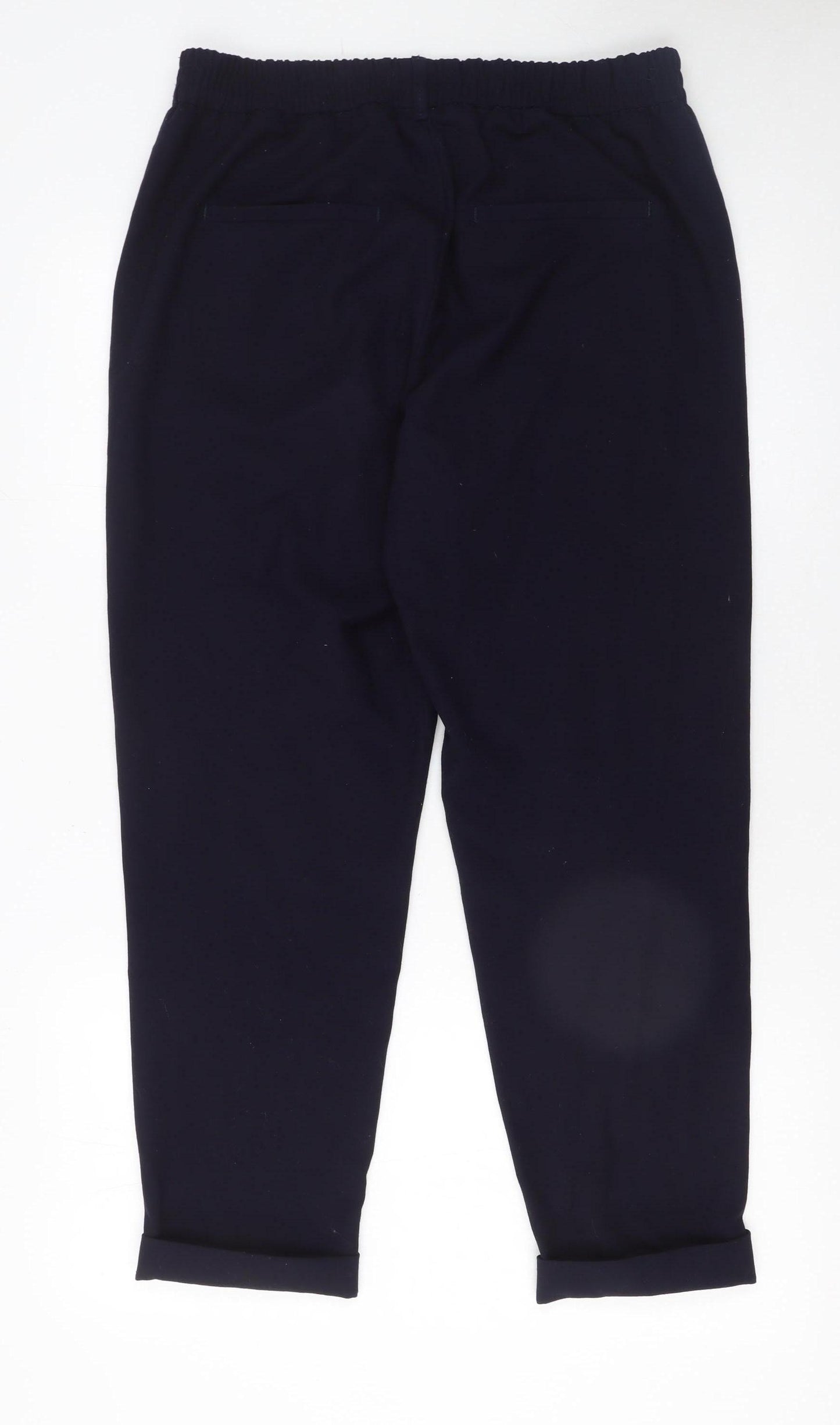 Savida Women’s Navy Cropped Tapered Trousers Size 12