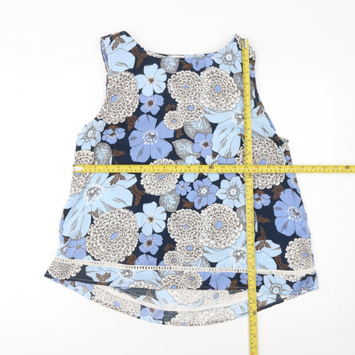 Grace & Mila Women's Blue Floral Sleeveless Camisole Top L
