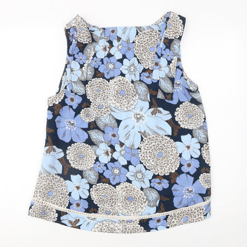 Grace & Mila Women's Blue Floral Sleeveless Camisole Top L