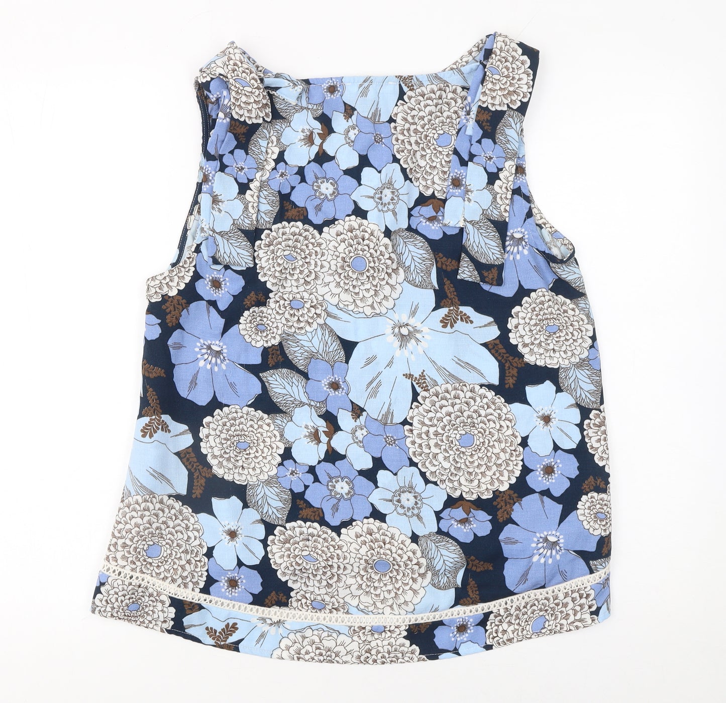 Grace & Mila Women's Blue Floral Sleeveless Camisole Top L