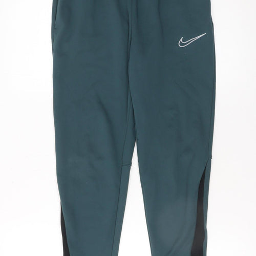 Nike Boys Green Therma-Fit Jogger Trousers Size 14 Years Fleece Warm