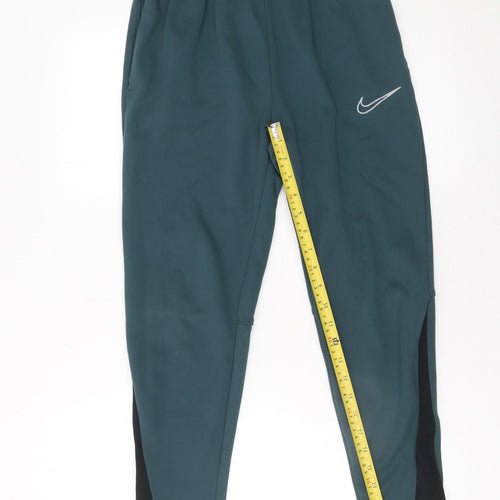 Nike Boys Green Therma-Fit Jogger Trousers Size 14 Years Fleece Warm