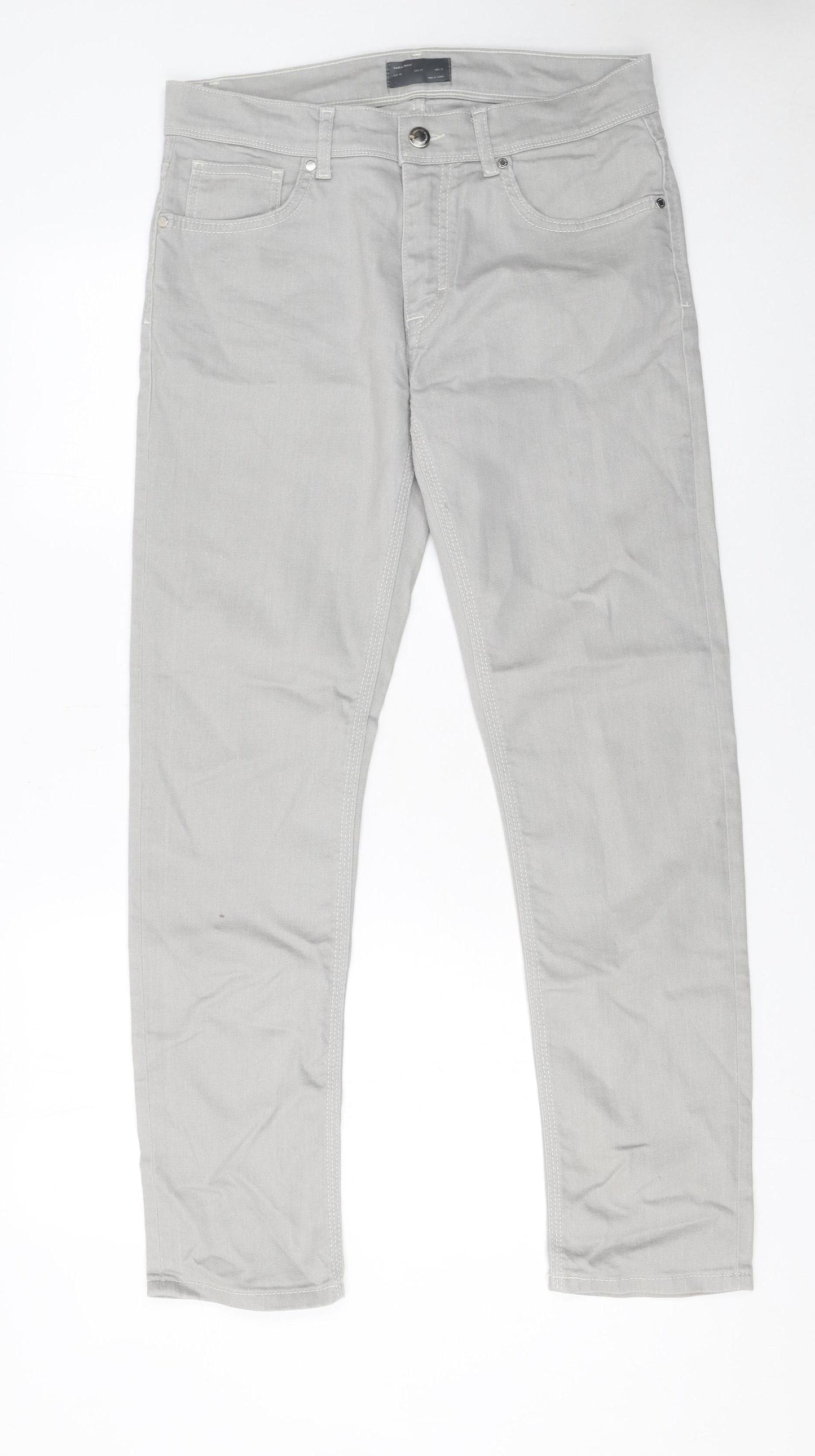 Zara Man Grey Slim Straight Jeans Men's EUR 40 Denim