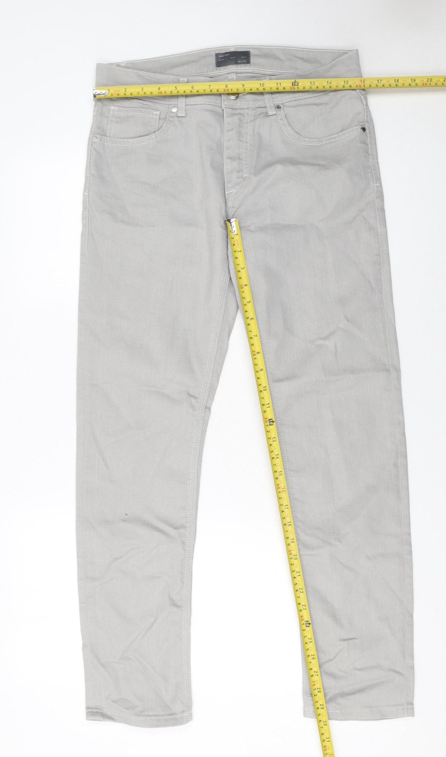 Zara Man Grey Slim Straight Jeans Men's EUR 40 Denim
