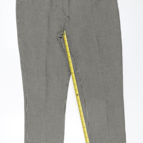 Carolyn Donnelly Women’s Black Houndstooth Slim Fit Stretch Trousers UK 12