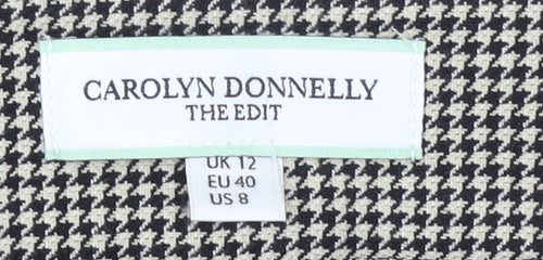 Carolyn Donnelly Women’s Black Houndstooth Slim Fit Stretch Trousers UK 12