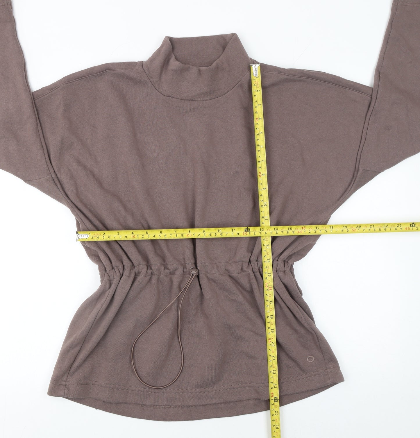 Marks and Spencer Women Brown Size 12 Drawstring Cowl Neck Sweatshirt