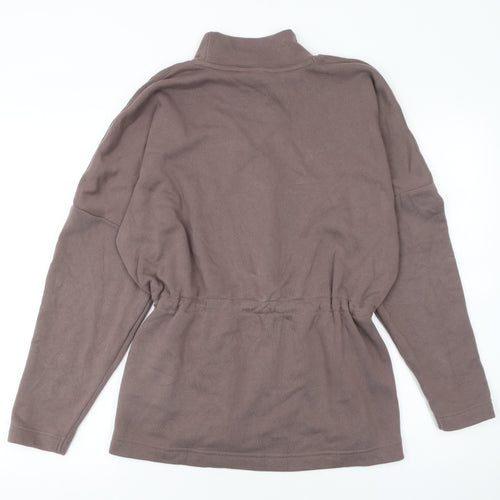 Marks and Spencer Women Brown Size 12 Drawstring Cowl Neck Sweatshirt