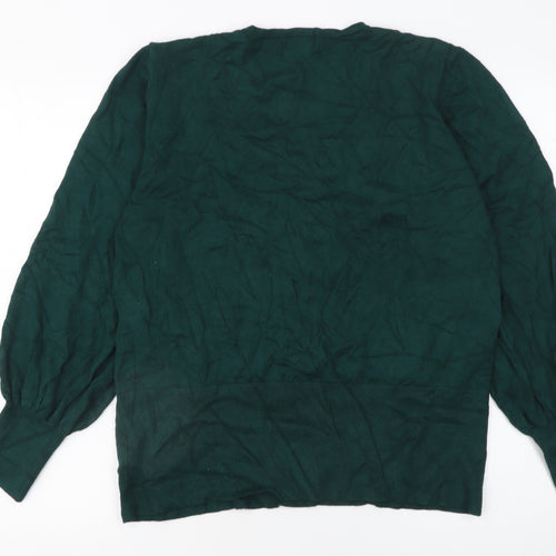 Wallis Women’s Green Wrap Knit Jumper XL Long Sleeve V-Neck