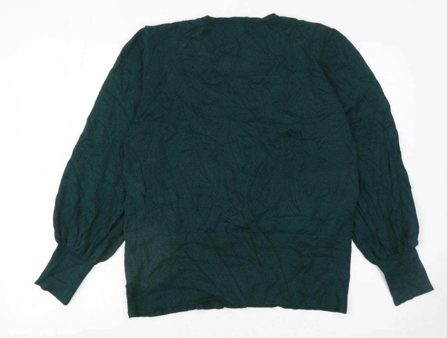 Wallis Women’s Green Wrap Knit Jumper XL Long Sleeve V-Neck