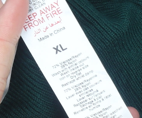 Wallis Women’s Green Wrap Knit Jumper XL Long Sleeve V-Neck