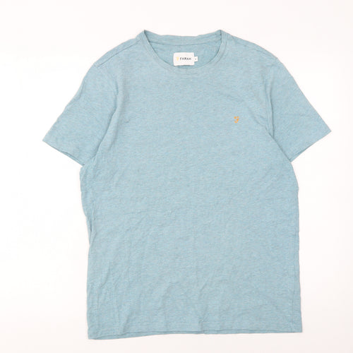 Farah Men's Blue Cotton Crew Neck Short Sleeve T-Shirt M