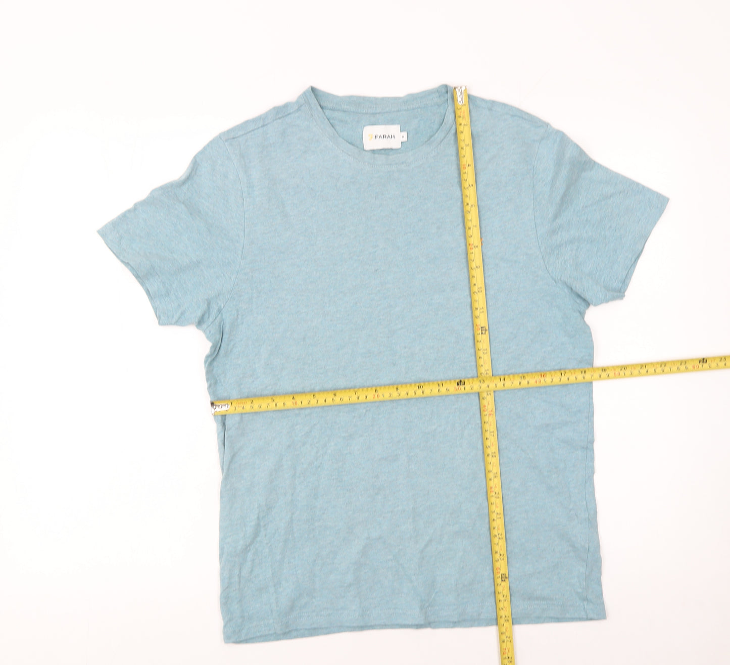 Farah Men's Blue Cotton Crew Neck Short Sleeve T-Shirt M