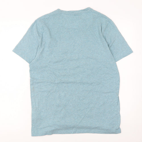 Farah Men's Blue Cotton Crew Neck Short Sleeve T-Shirt M