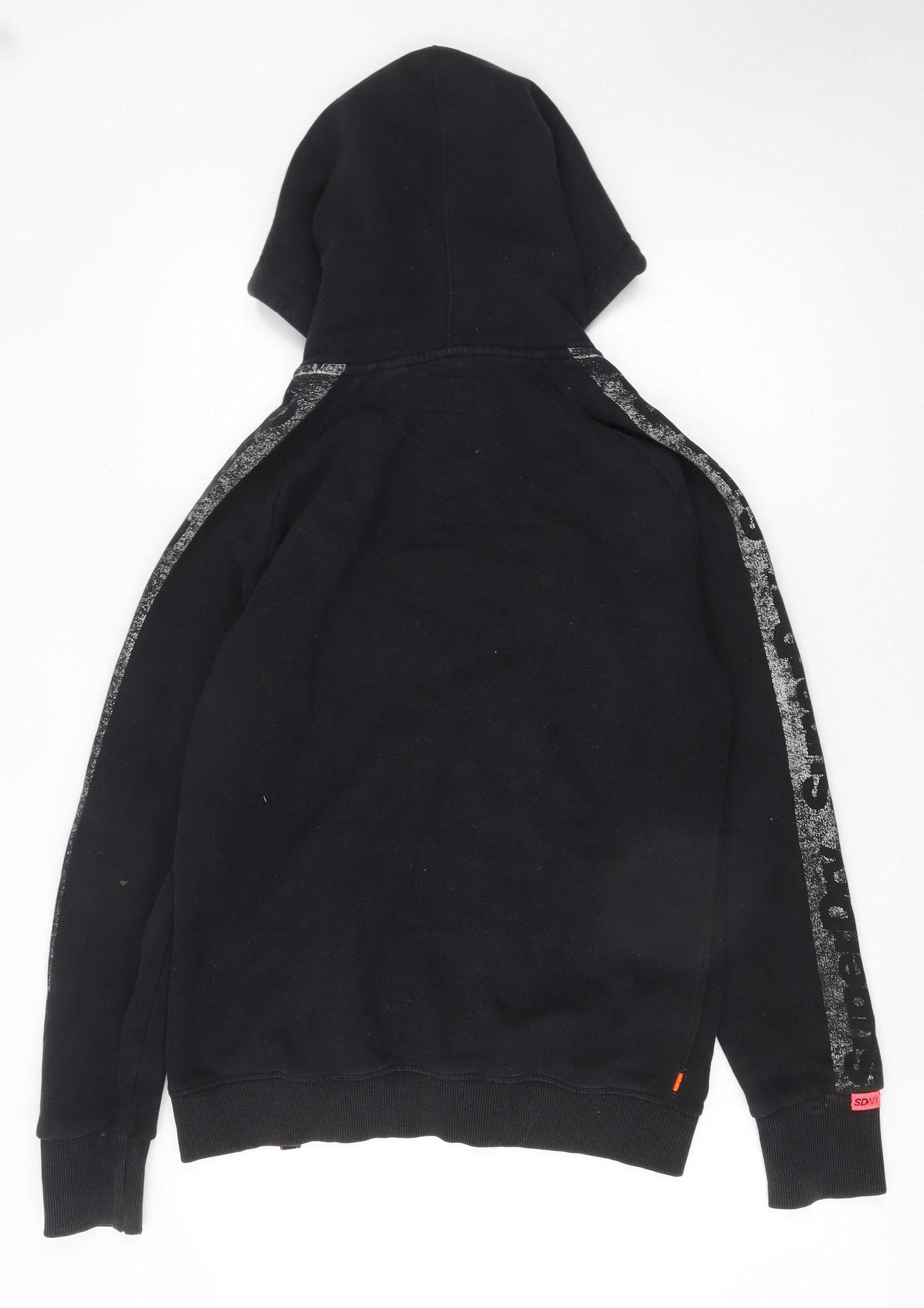 Superdry NY Black Full Zip Hoodie Womens XL Casual Hooded Sweatshirt