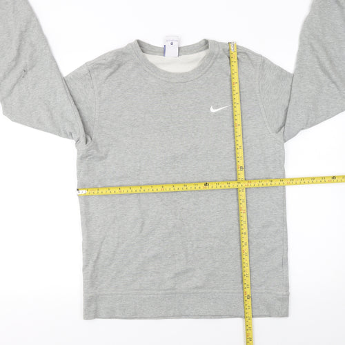 Nike Men's Grey Pullover Sweatshirt M Crew Neck Jersey Cotton
