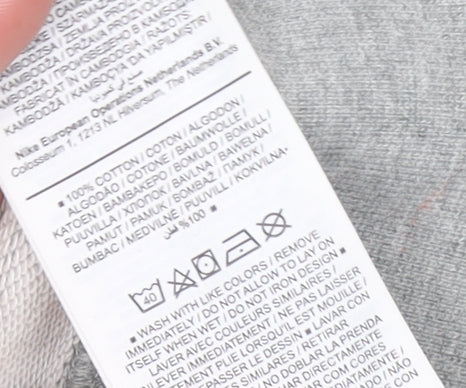 Nike Men's Grey Pullover Sweatshirt M Crew Neck Jersey Cotton