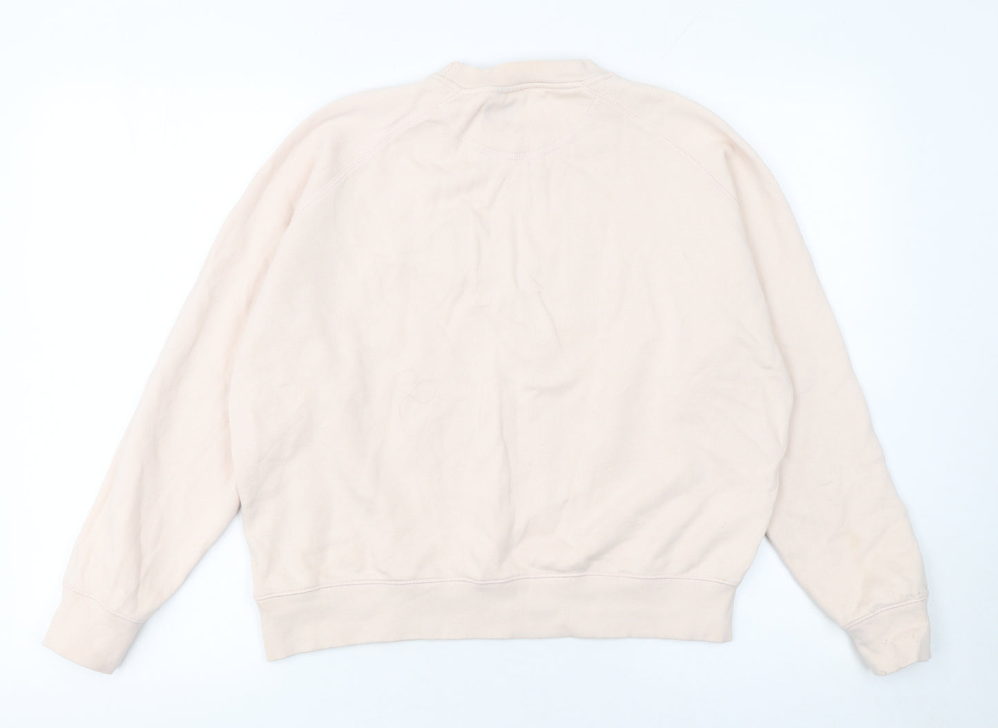 Maison Labiche Women Beige Cotton Pullover Sweatshirt M Crew Neck