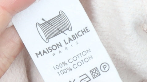 Maison Labiche Women Beige Cotton Pullover Sweatshirt M Crew Neck