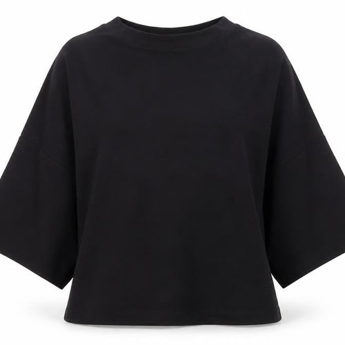 Mango Women Black Size 8 Basic High Neck 3/4 Sleeve Blouse