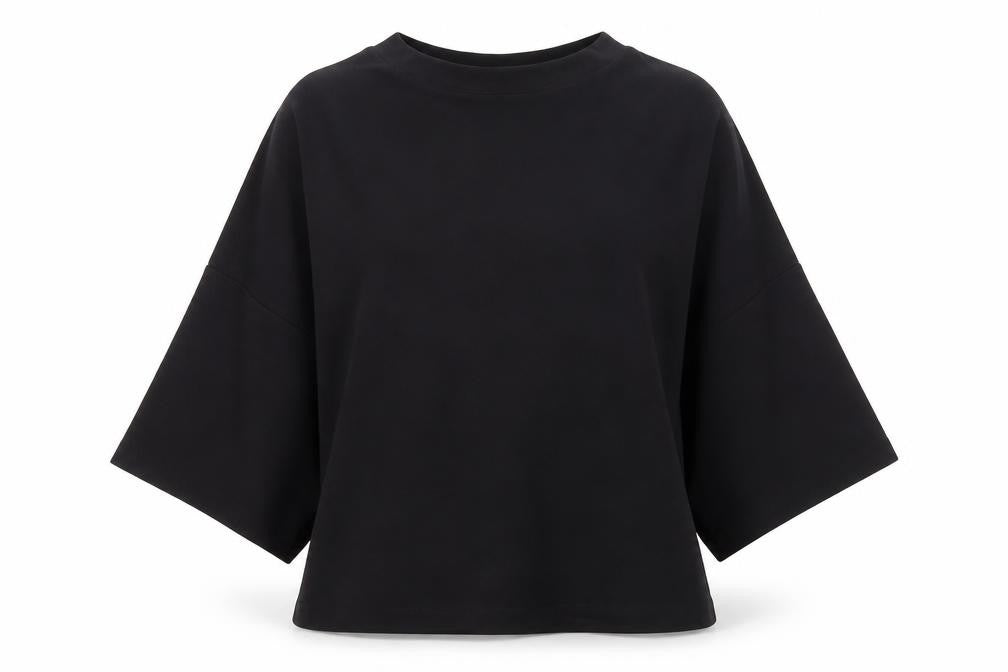 Mango Women Black Size 8 Basic High Neck 3/4 Sleeve Blouse
