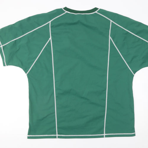 Manfinity Men's Green Crew Neck Short Sleeve Relaxed Fit T-Shirt Size L