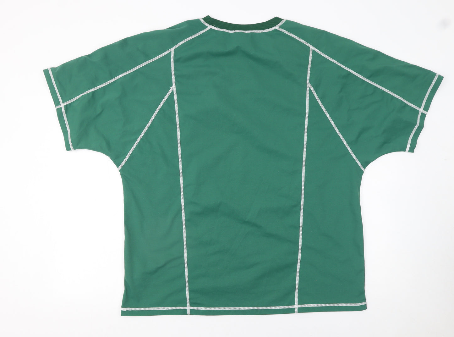 Manfinity Men's Green Crew Neck Short Sleeve Relaxed Fit T-Shirt Size L