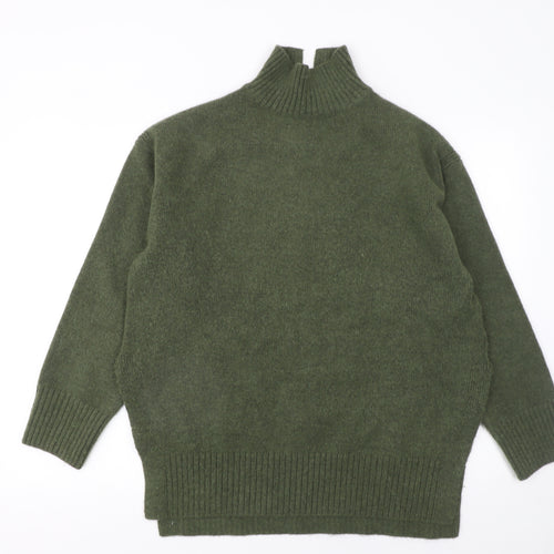 H&M Womens Green High Neck Pullover Jumper Size 12