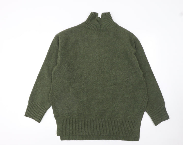H&M Womens Green High Neck Pullover Jumper Size 12