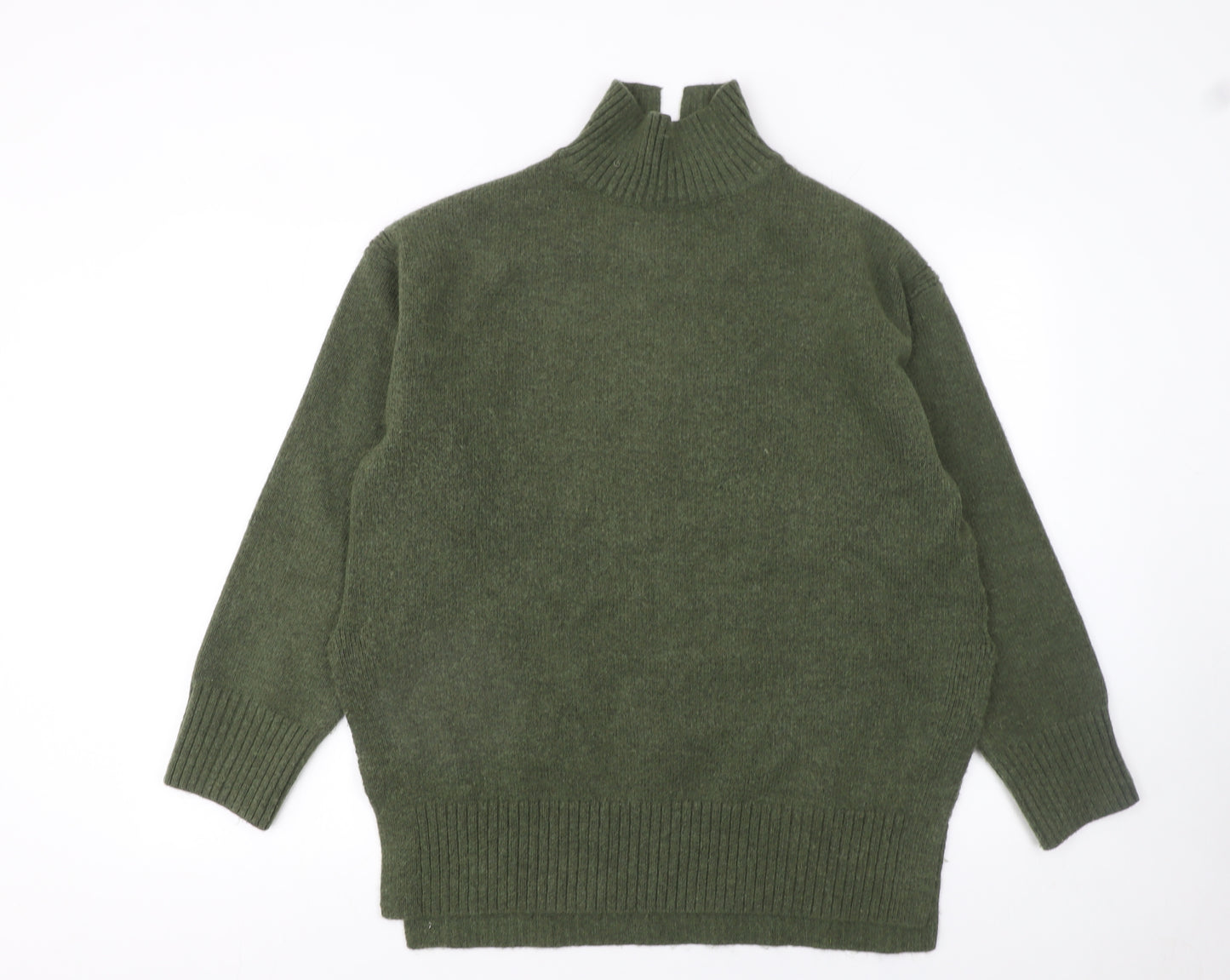 H&M Womens Green High Neck Pullover Jumper Size 12