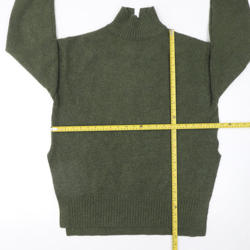 H&M Womens Green High Neck Pullover Jumper Size 12