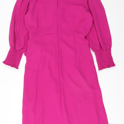 Cayro Women Pink XL Wrap Dress with Bow Belt 3/4 Sleeve