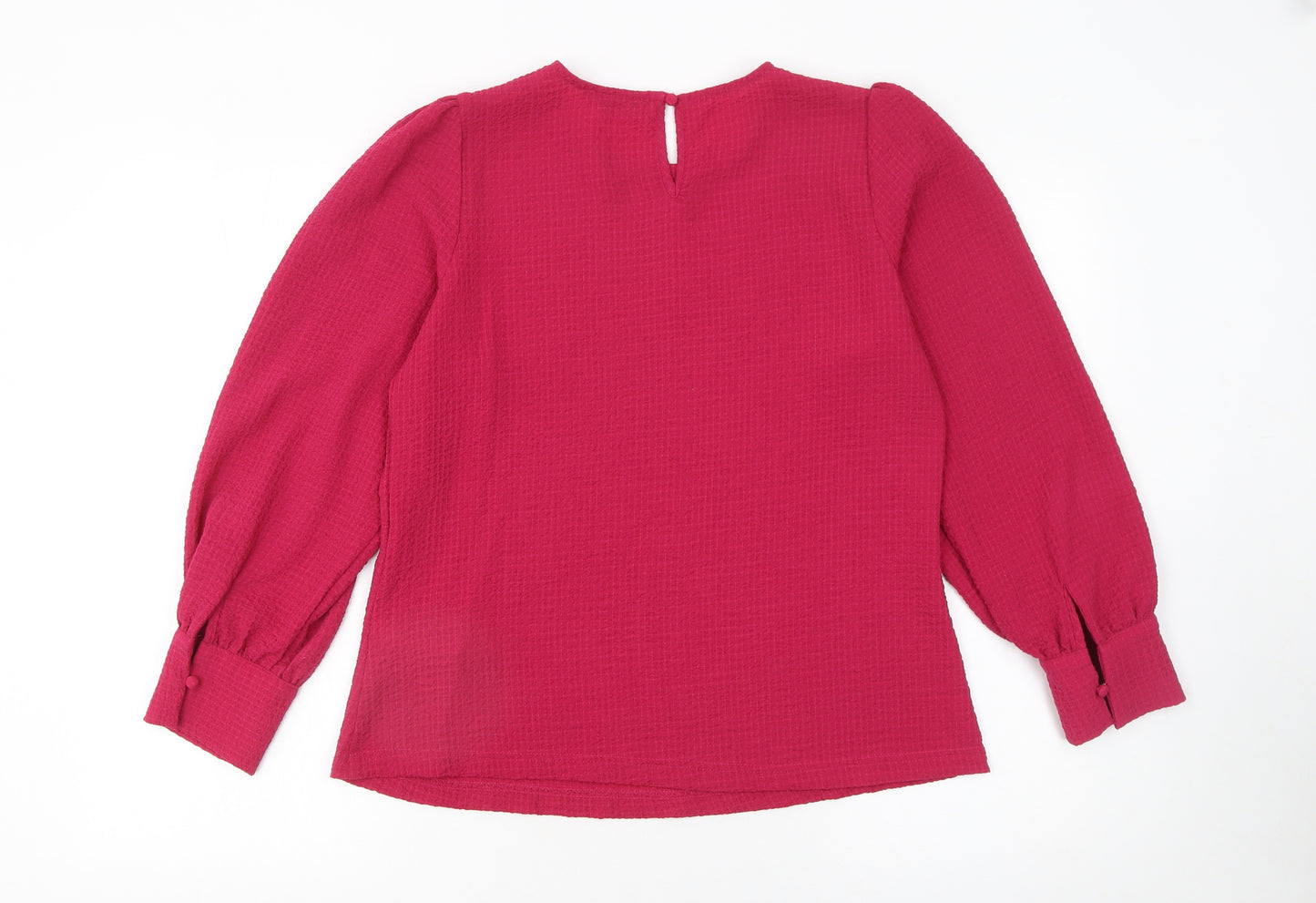 Gallery Women’s Pink Long Sleeve Puff Blouse Size 12 Polyester