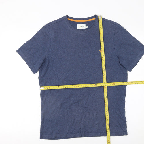 Farah Men's Blue Cotton Crew Neck Short Sleeve T-Shirt M