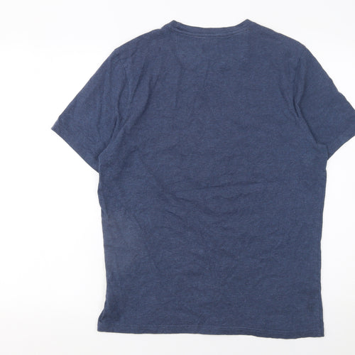 Farah Men's Blue Cotton Crew Neck Short Sleeve T-Shirt M