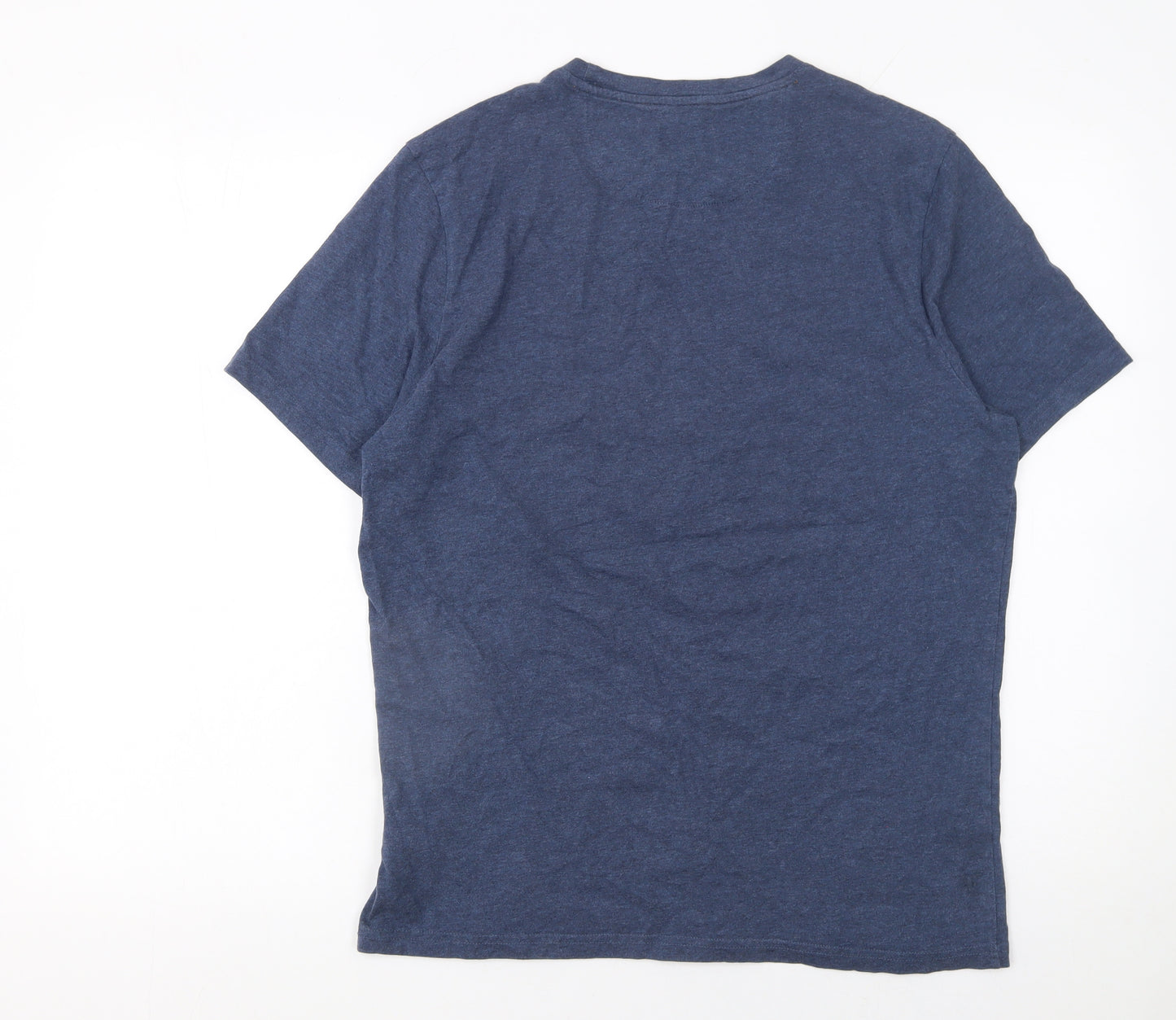 Farah Men's Blue Cotton Crew Neck Short Sleeve T-Shirt M