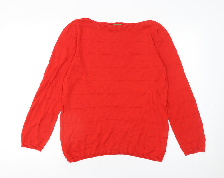 United Colors of Benetton Women Red M Wool Blend Crew Neck Jumper