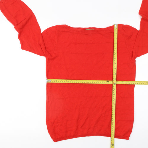 United Colors of Benetton Women Red M Wool Blend Crew Neck Jumper