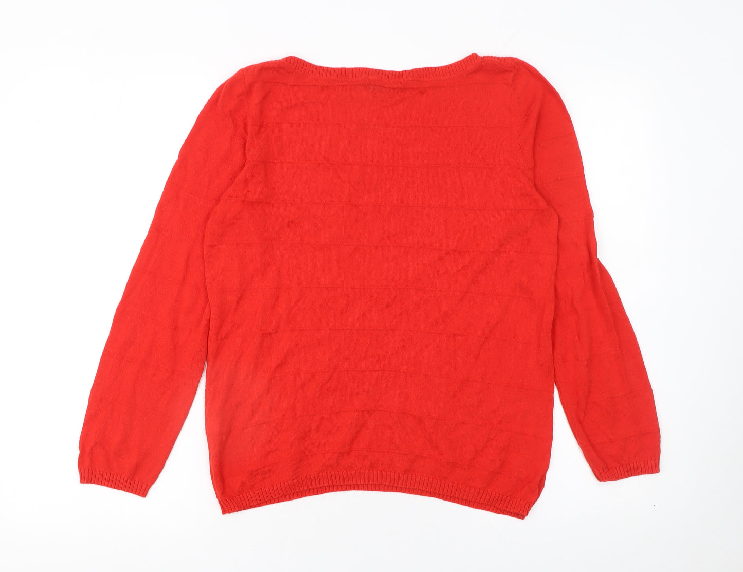 United Colors of Benetton Women Red M Wool Blend Crew Neck Jumper